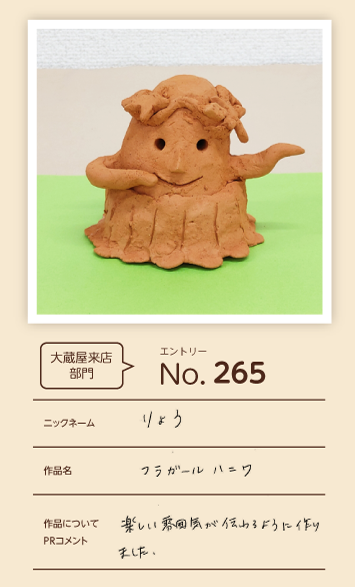 郵便局長賞作品「フラガールハニワ」